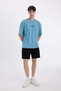 100% Cotton Oversize Wide Fit Crew Neck Back Printed Short Sleeve T-Shirt C4084Ax24Sm - 2