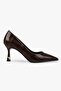 Women's Gilda Brown Crocodile Gold Plated Detailed Stiletto - 3