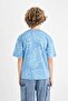 Boy Oversize Wide Fit Crew Neck Printed Short Sleeve T-Shirt C4049A824Sm - 6