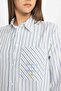 Relaxed Fit Striped Cotton Tunic Shirt - Long Sleeve, Flamed C8854AX24SM - 5