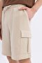 Regular Fit Cargo Pocket Basic Plain Bermuda Shorts D0476Ax24Sm - 5