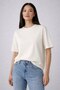 Women's Ecru Unprinted Basic Cotton Oversize T-Shirt