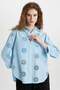 قميص كبير الحجم مطرز بأكمام طويلة B5419AX24SM