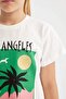 Crew Neck Printed Short Sleeve T-Shirt Girls D0868A824Hs - 5