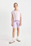 100% Cotton Boxy Fit Crew Neck Basic Short Sleeve T-Shirt for Girls C4511A824Sm - 2