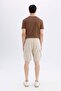 Regular Fit Cargo Pocket Basic Plain Bermuda Shorts D0476Ax24Sm - 6