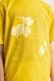 Boys Oversize Fit Crew Neck Printed Short Sleeve T-Shirt C5000A824Hs - 5
