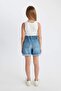 Paperbag Jean Shorts for Girls B8113A824Sm - 8