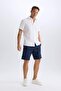 100% Cotton Regular Fit Gabardine Bermuda Shorts C7684Ax24Sm - 5