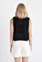 Regular Fit Crew Neck Lace-Up Knitwear Black Undershirt C9016Ax24Sm - 6