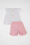 Floral Print Short Sleeve Blouse and Shorts for Baby Girls - C4029a524sm - 7