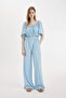 High Waist Wide Leg Crinkle Viscose Trousers - Z5705Az24Sm - 2
