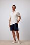100% Cotton Regular Fit Gabardine Bermuda Shorts C7684Ax24Sm