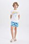 Boy's 2-Piece Set Printed Short Sleeve T-Shirt Swim Shorts C4531A824Hs - 3