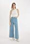 Short Wide Leg High Waist Ankle Length Jean Washed Trousers D2434Ax24Hs - 3