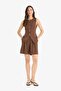 High Waist Short Leg Linen Blend Shorts C1586Ax24Sm