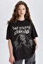 Oversize Crew Neck Printed Short Sleeve T-Shirt C3124Ax24Sm