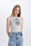 Fitted Printed Crew Neck T-Shirt Corded Fabric Ribbed Knit Athlete C9329Ax24Sm - 3