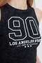 Fitted Printed Crew Neck Ribbed Camisole Undershirt C9326Ax24Sm - 5
