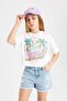 Crew Neck Printed Short Sleeve T-Shirt Girls B5171A824Hs