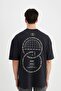 Oversize Fit Crew Neck Back Printed Short Sleeve T-shirt C7161AX24SM - 4