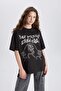 Oversize Crew Neck Printed Short Sleeve T-Shirt C3124Ax24Sm - 4