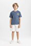 Boy's Crew Neck Back Printed Short Sleeve T-Shirt C4653A824Sm - 2