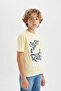 Boy's Crew Neck Printed Short Sleeve T-Shirt C4662A824Sm - 3