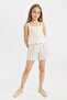 Striped Paperbag Shorts for Girls C5714A824Sm - 2