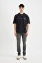 Oversize Fit Crew Neck Back Printed Short Sleeve T-shirt C7161AX24SM - 2