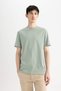 New Regular Fit Crew Neck Short Sleeve 100% Cotton Basic T-Shirt V7699Az24Sp