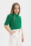 Cropped Fit Polo Collar Knitwear Sweater for Girls C5369A824Sm - 6