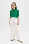 Cropped Fit Polo Collar Knitwear Sweater for Girls C5369A824Sm - 5