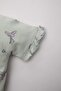 Baby Girl Ballerina Pattern Short Sleeve Combed Cotton Pajama Set C2036A524SM - 3