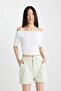 High Waist Double Leg Gabardine Shorts A8124AX24HS - 6