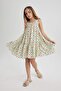 Girl's Strap Floral Print Summer Dress Y6957A624Sm - 2