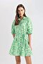 Shirt Collar Pattern Long Sleeve Poplin Mini Dress Z7469Az24Sp - 4