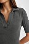 Bodycon Polo Neck Ribbed Camisole Short Sleeve Midi Dress C2893AX24SP - 5
