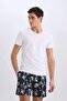 DeFactoFit Regular Fit Printed Flexible Textured Short Length Swim Shorts B5994AX24HS - 3