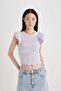 Slim Fit Crew Neck Ribbed Camisole Short Sleeve T-Shirt X5562Az24Sp - 3