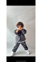 Boys & Girls Alo Embroidered Inside-Embossed Tracksuit (Bottom-Top Set C Bag with Gift) Gray