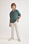 Oversize Polo Collar Waffle Short Sleeve Shirt for Boys B8963A824Sm - 5
