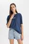Relax Fit Crew Neck Printed Short Sleeve T-Shirt C7723Ax24Sm - 3