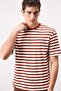 Boxy Fit Crew Neck Striped Short Sleeve Heavy Fabric T-Shirt B5910Ax24Sp - 5