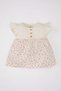 Baby Girl Crew Neck Floral Ribbed Camisole Short Sleeve T-Shirt C3985A524SM