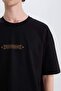 Oversize Wide Fit Crew Neck Back Print Short Sleeve T-Shirt C3631Ax24Sp - 6