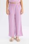 Girls Wide Leg Wide Wide Leg Elastic Waist Wrinkle Pants C5372A824Sm - 4