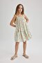 Girl's Strap Floral Print Summer Dress Y6957A624Sm - 3