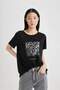 Crew Neck Foil Printed Short Sleeve T-Shirt C2124AX24SP