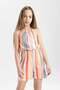 Girl's Strap Floral Combed Cotton Short Jumpsuit B4813A824Sm - 3